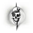 cowboy skull with a bullet hole in the head tattoo design idea