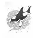 killer whale tattoo design idea