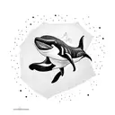 killer whale tattoo design idea
