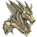 cyborg anubis   tattoo design idea