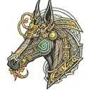 cyborg anubis   tattoo design idea