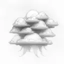 soft clouds tattoo design idea