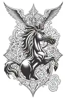 Camargue cross with flames tattoo design idea
