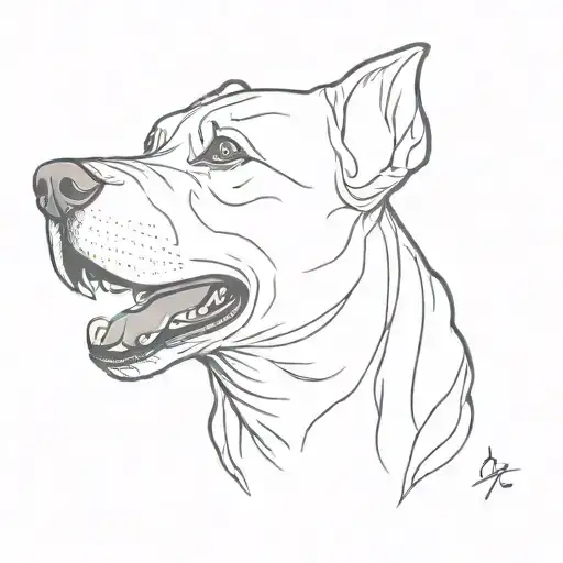 Barking Dog tattoo design idea