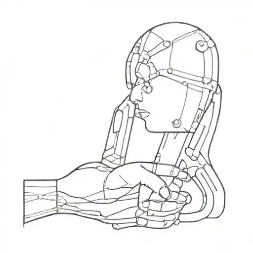 bio mechanic arm tattoo design idea