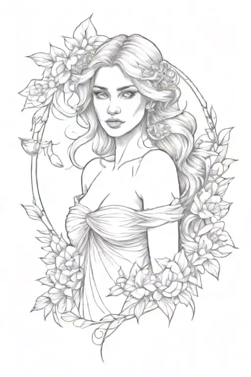 full body Aphrodite realistic beautiful girl shoulder tattoo tattoo design idea