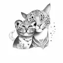 mom and son tattoo design idea