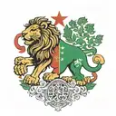 Bulgarian flag and lions facing each tattoo design idea