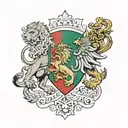 Bulgarian flag and lions facing each tattoo design idea