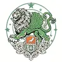 Bulgarian flag and lions facing each tattoo design idea