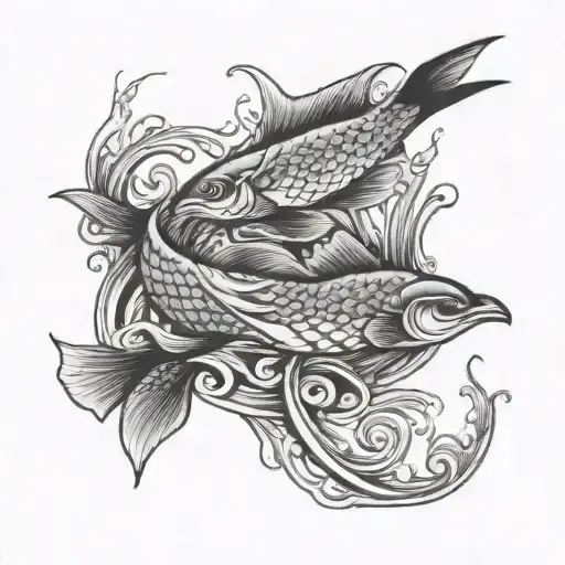 water flowing freedom movement tattoo design idea