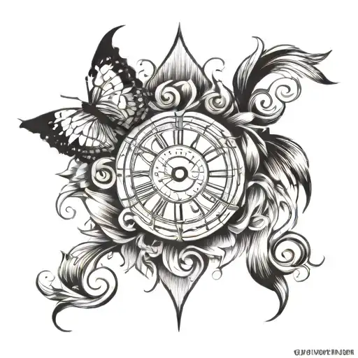 Imagine a vertical design with the following elements:  	•	Number 8: Centered on the upper arm, drawn with sleek, elegan tattoo design idea