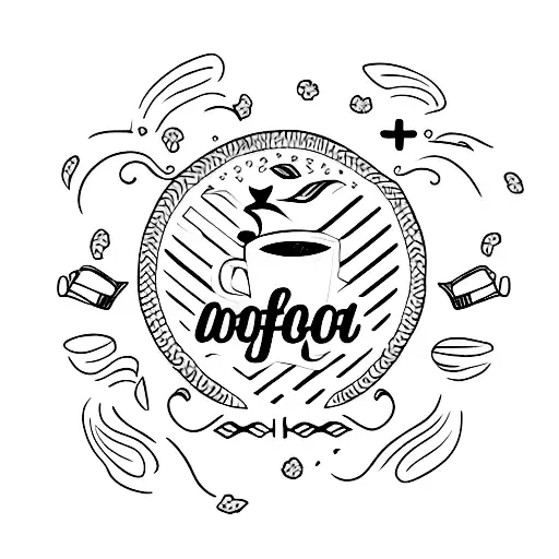 A tattoo with a small coffee cup that also says "medium FV hot regular" tattoo design idea