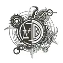 aphex twin logo and half life logo  tattoo design idea