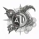 aphex twin logo and half life logo  tattoo design idea