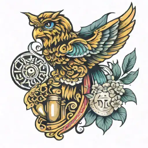 Ancient Greece objects tattoo design idea