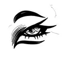 Demon,full Black eyes, only eyes, only Black, without face tattoo design idea