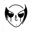 Demon,full Black eyes, only eyes, only Black, without face tattoo design idea