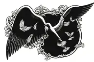 dove wings spread wings tattoo design idea