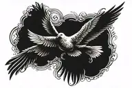 dove wings spread wings tattoo design idea