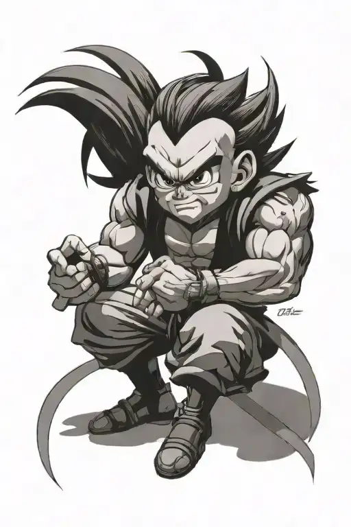 Fat Gotenks Playing PS2  tattoo design idea