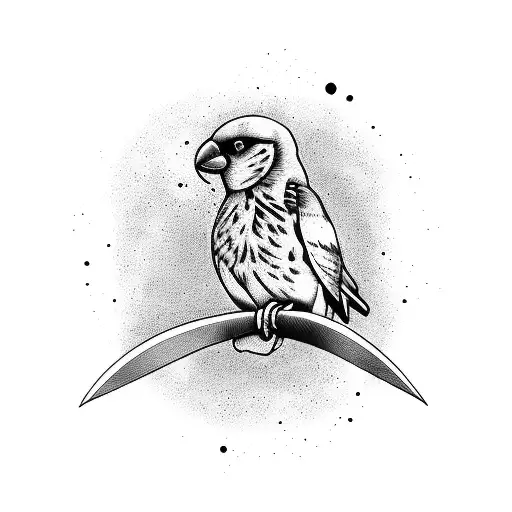 canary knife tattoo design idea