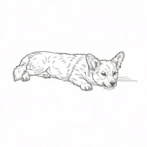a corgi tattoo design idea