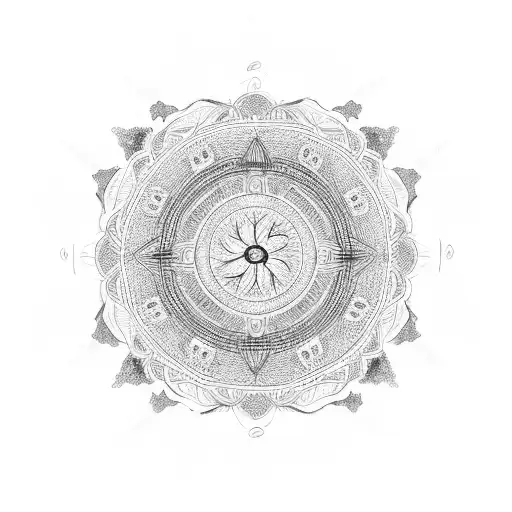 willow tree mandala tattoo design idea