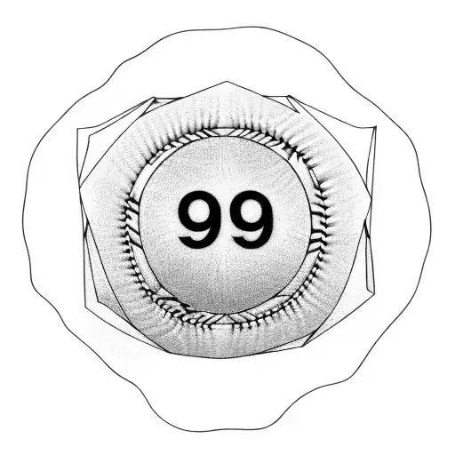 the year '1999' formed by a baseball and a gavel tattoo design idea