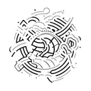 A minimalist design of the year '1999' formed by a baseball and a gavel tattoo design idea