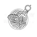 A minimalist design of the year '1999' formed by a baseball and a gavel tattoo design idea