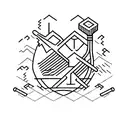 A minimalist design of the year '1999' formed by a baseball and a gavel tattoo design idea