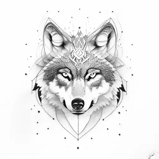 wolf and raven tattoo design idea