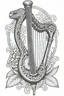 irish harp gbs turtle surrounded tattoo design idea