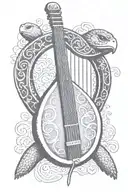 irish harp gbs turtle tattoo design idea