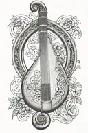 irish harp gbs turtle surrounded tattoo design idea