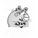 peppa pig bodybuilder tattoo design idea