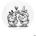 peppa pig bodybuilder tattoo design idea