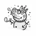 peppa pig bodybuilder tattoo design idea