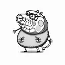 peppa pig bodybuilder tattoo design idea