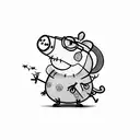 peppa pig bodybuilder tattoo design idea