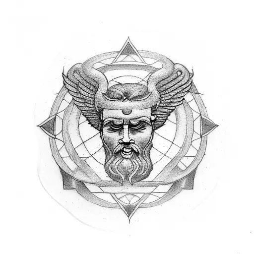 Consider a tattoo design featuring a stoic symbol like the ancient Greek Stoic philosophers' logo, a porch or stoa. Inte tattoo design idea