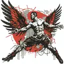 icarus frame in front of the sun burning his wings  tattoo design idea