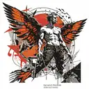 icarus frame in front of the sun burning his wings  tattoo design idea