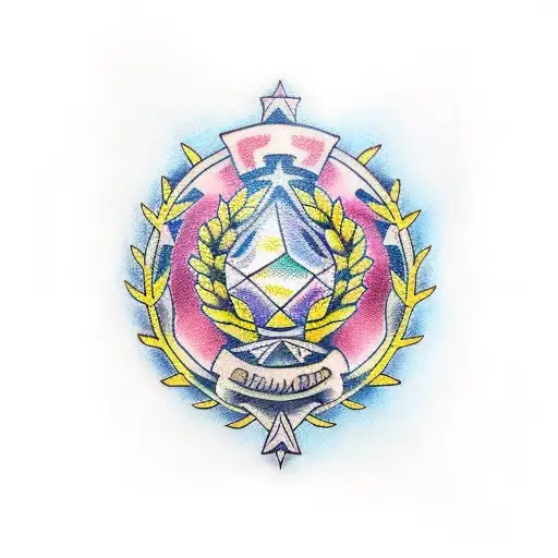 Diamond With  Laurel Wreath tattoo design idea