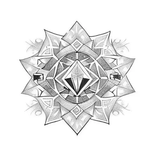 Diamond With  Laurel Wreath tattoo design idea