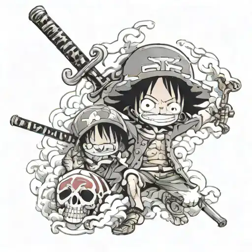 Japanese art, one piece anime, anime, Japanese mythology tattoo design idea