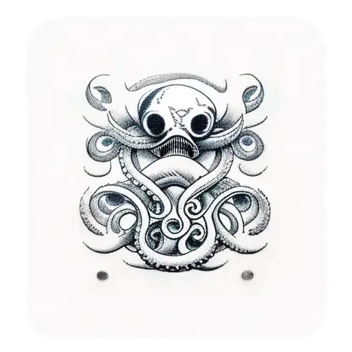 kraken takes the ship, the seagulls on the top of ship, the ace and king cards on top of seagulls  tattoo design idea
