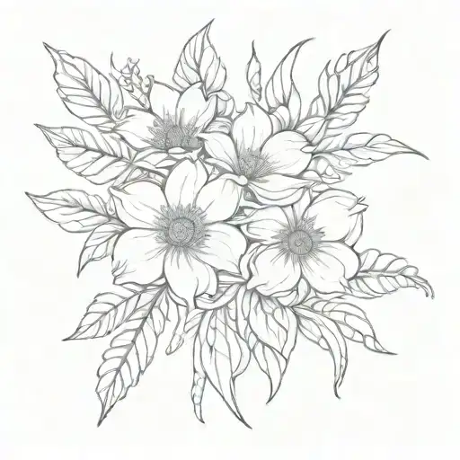 birth may flower, October birth flower and January birth flower intertwined  tattoo design idea