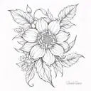 birth may flower, October birth flower and January birth flower intertwined  tattoo design idea